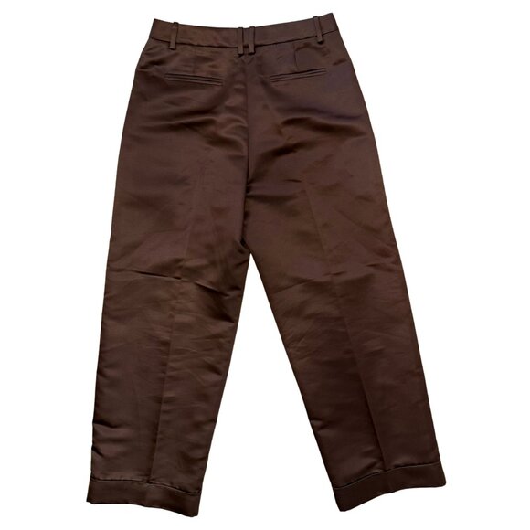 J. CREW Wide-leg pleated pant duchesse satin Brown $198 EUC 6 - Picture 7 of 7